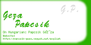 geza papcsik business card